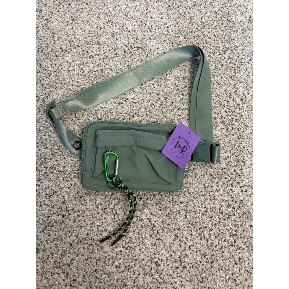 Iris & Rainbow Belt Bag Fanny Pack Crossbody Keychain Multi Pocket NylonNWT